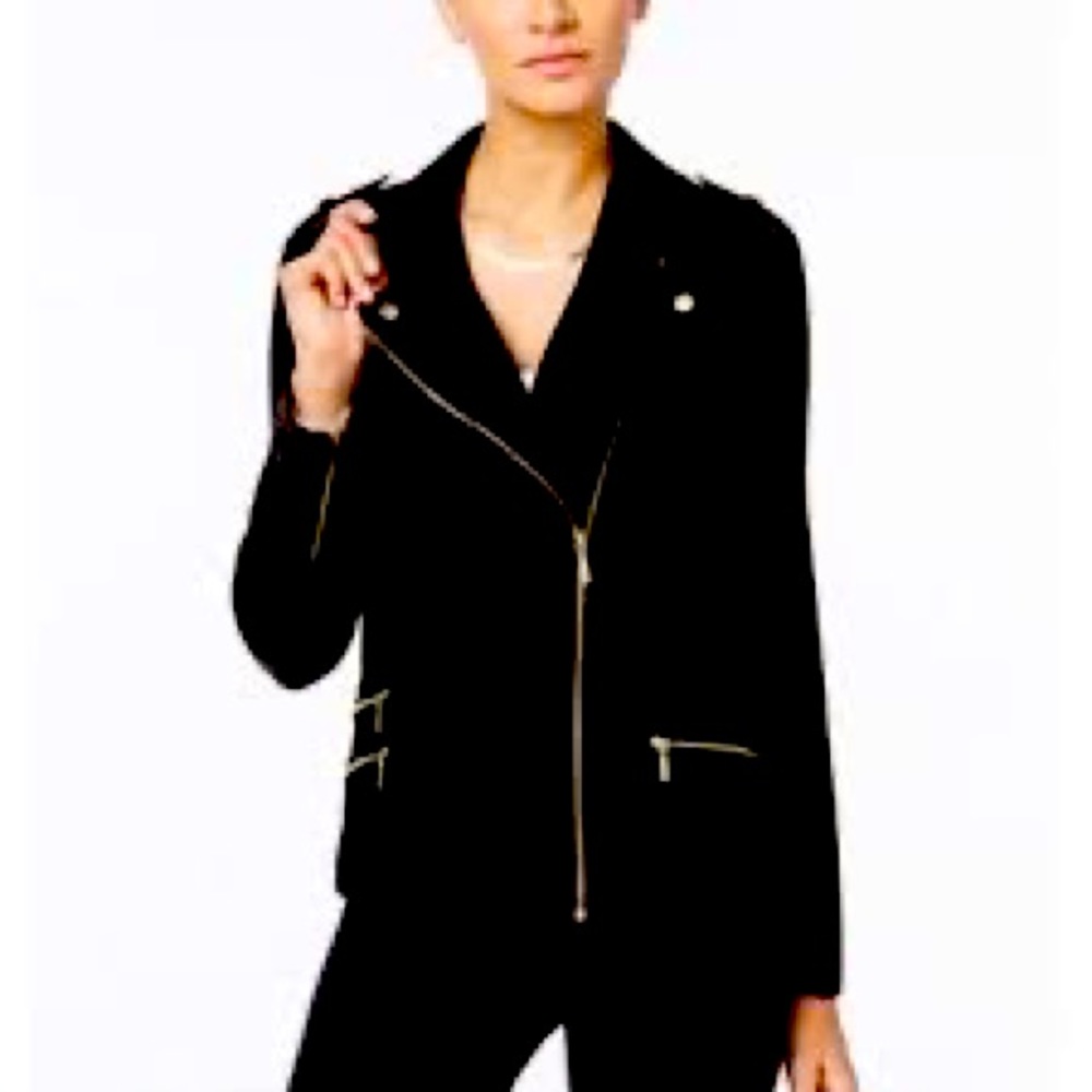 INC Moto black velvet jacket